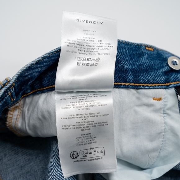 size 31 Givenchy Jeans Loose Fit Cardo Pants Marble Denim Blue - Picture 8 of 8
